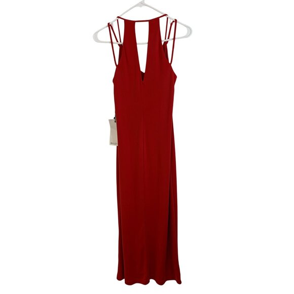 Bailey 44 Biana Dress Red Sleeveless V-Neck Midi Straps & Back Slit USA NWD 8308 - Picture 10 of 12